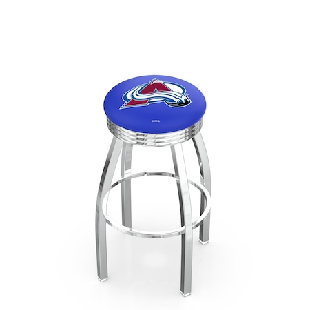 Holland Bar Stool Co 25" Chrome Colorado Avalanche Swivel Bar Stool, Accent Ring L8C3C25ColAva