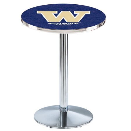 Holland Bar Stool Co 36" Chrome Washington Pub Table, 36" dia. Top L214C3636WashUn