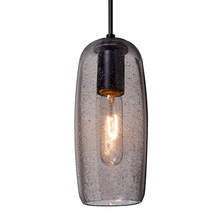 Besa Lighting Besa Pinot 9 Pendant, Smoke Bubble, Black Finish, 1x 60W MAX E26 Base 1JT-PINOT9SM-BK