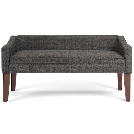 Homeroots 50in Gray and Brown Fabric and Wood Upholstered Bench 642315