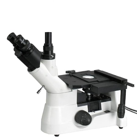 Amscope ME1400 Inverted Plan Optics Polarizing Metallurgical Trinocular Compound Microscope 40X-1000X Magni ME1400TC