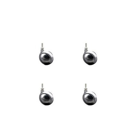 Service Caster 2.5 Inch Bright Chrome Metal Ball Caster - 5/16 Inch Threaded Stem, 4PK SCC-TS01S25-DCS-BC-5161878-4