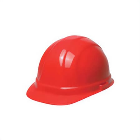 Erb Safety Front Brim Hard Hat, Red, 6-1/2 Fits Mini Hat, 8 Fits Max Hat, HDPE WEL19954RE