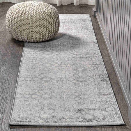 Jonathan Y Roma Ornate Geometric Tile Gray 2 ft. x 8 ft. Runner Rug MDP405A-28