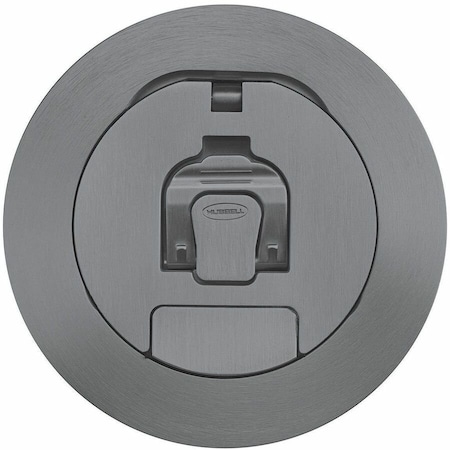 Hubbell Wiring Device-Kellems Electrical Box Cover, Round, Cast Aluminum S1R4CVRGRY