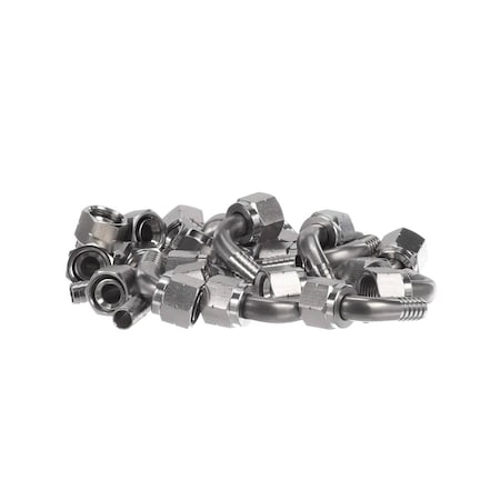 Lancer Elbow, 3/8in Swivel Nut x 3/8in Barb, Stainless Steel, 25PK 1000434-BP25