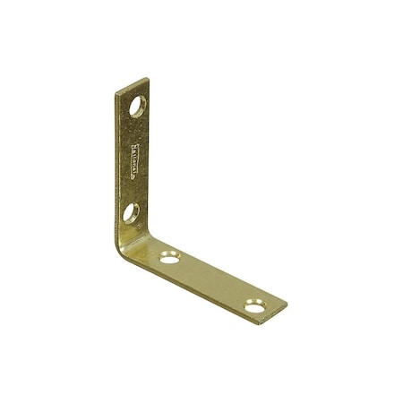 National Hardware V115 Series Corner Brace, 2-1/2 in L, 5/8 in W, 2-1/2 in H, Steel, Brass, 4PK N190-843
