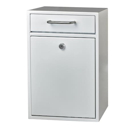 Mail Boss Olympus Locking Wall-Mount Drop Box, Alpine White, 16-Gauge 805929