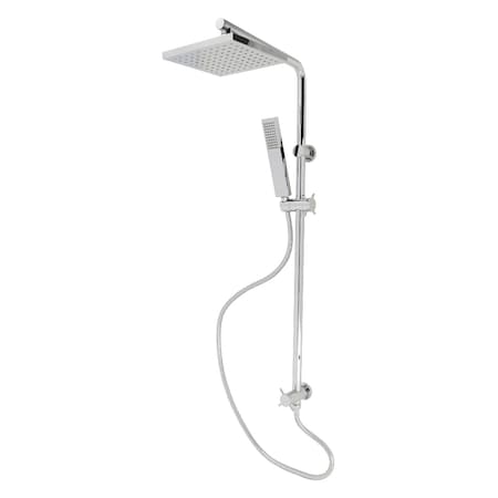 Kingston Brass Wall Mount Rain Drop Shower System with Hand Shower, Polished Chrome KSG2621D