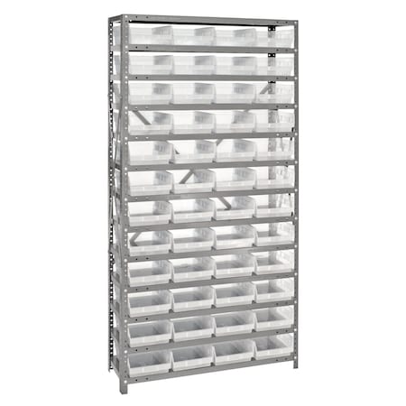 Quantum Storage Systems 18X75 SHELF UNIT W/48 BINS CLEAR 1875-108CL