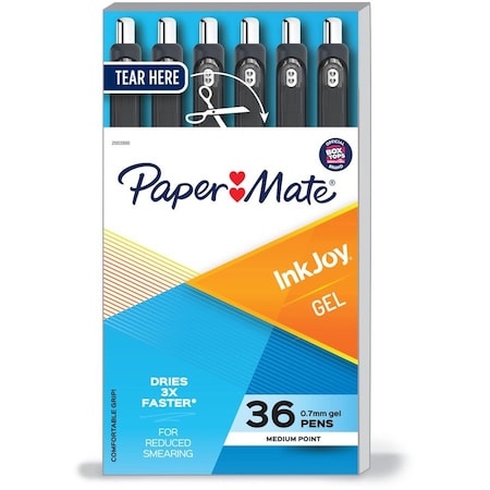 Paper Mate Papermate PAP2003996 Inkjoy Medium Black Gel Pen - 36 Count 2003996