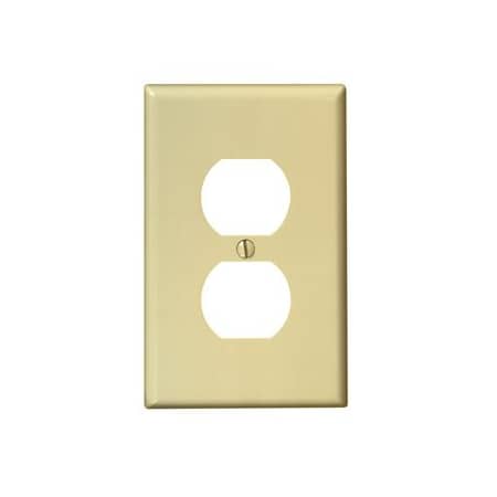 Leviton Receptacle Wallplate, Midway Size, Gang 1, Ivory 80503-I