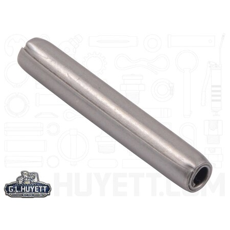 Huyett Coiled Spring Pin, Standard Duty, Nickel Plated 302/304 SS, 0.188 in Dia x 1.250 in Length SPC3P-187-1250
