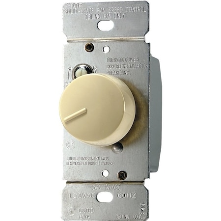Eaton Wiring Devices Rotary Control Switch, 5 A, 120 V, Rotary Actuator, Polycarbonate, Ivory RFS5-V-K