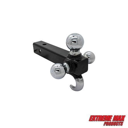 Extreme Max 5001.1367 Tri-Ball Trailer Hitch with Tow Hook 5001.1367