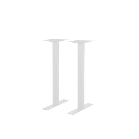 Bfm Seating Uptown, 24in End Base 2-pc Set, Bar Height, 3in Square Columns, 11 7/8in Bolt-On Top Plates- White LP-0024SQWHT