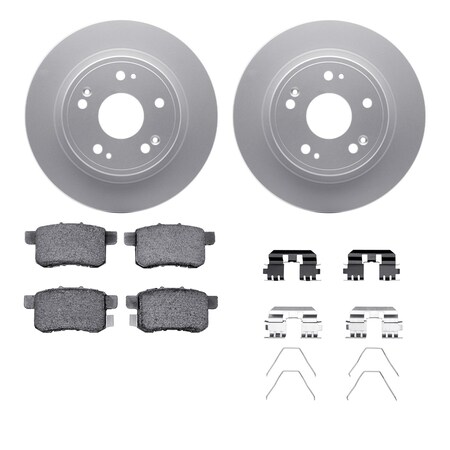 Dynamic Friction Co DFC GEOSPEC Coated Rotors with 5000 Brake Pads - Ceramic and Hardware 4512-59131