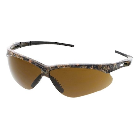 Mcr Safety Memphis (MP1), Safety Glasses, Anti-Scratch, Brown Lens, Mossy Oak/Black Frame, Half Frame, 1 PR MOMP11B