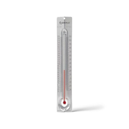 United Scientific Metal Back Student Thermometer, Flat Bac THMC02