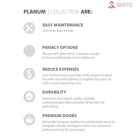 Sartodoors Modern Double Pocket 36x96 Planum 2102 Ginger Ash Pocket Frame Trims Pulls Rail Frosted | PLANUM2102DP-GA-3696