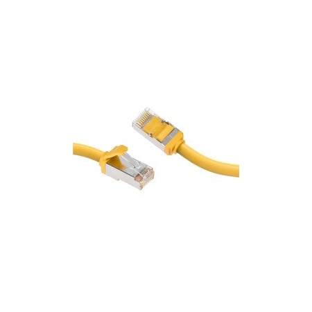 Cable Wholesale Slim Cat8 Yellow S/FTP Ethernet Patch Cable, Molded Boot, 40Gbps - 2000MHz, 6mm OD, 4-Pair 13X8-68103