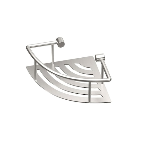Gatco Elegant 8" Corner Shower Shelf, Brushed Nickel 1453