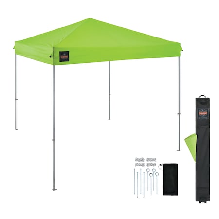 Ergodyne Single Lime Lightweight Pop-Up Tent - 10ft x 10ft 6001