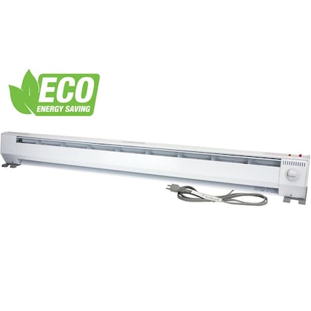 King Electric KP PORTABLE BB HEATER 5FT 120V 750/1500W 2-STAGE ECO BRIGHT WHITE KP1215-ECO-BW