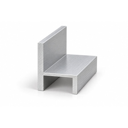 Brunner Aluminum "h" Channel 1" x 1/2" with 1/8" Reveal, 6063-T5 8 Feet Satin Anodized H125 S8
