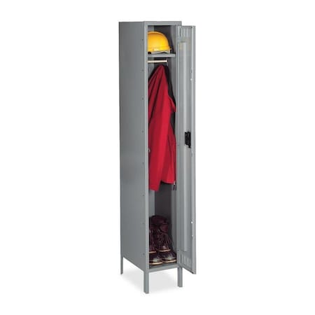Tennsco Wardrobe Locker, 12 in W, 18 in D, 78 in H, (1) Tier, (1) Wide, Gray STS-121872-1MG