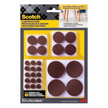 Scotch Scotch Felt Pads, SP847NA, Brown, PK24 SP847NA