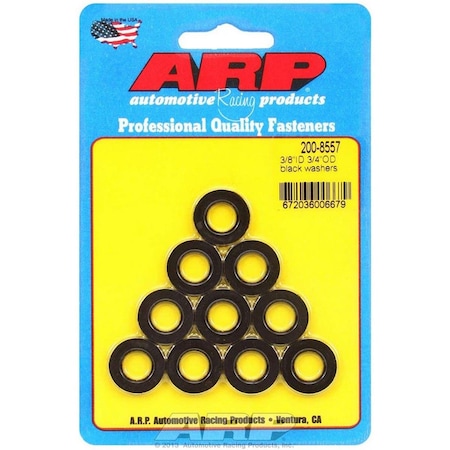 Arp 200-8557 Black Washers - 0.38 in. ID x 0.75 in. OD, 10PK ARP200-8557