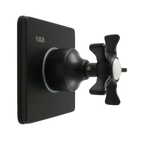 Kingston Brass Single-Handle Three-Way Diverter Valve with Square Trim Kit, Matte Black KS3040NX