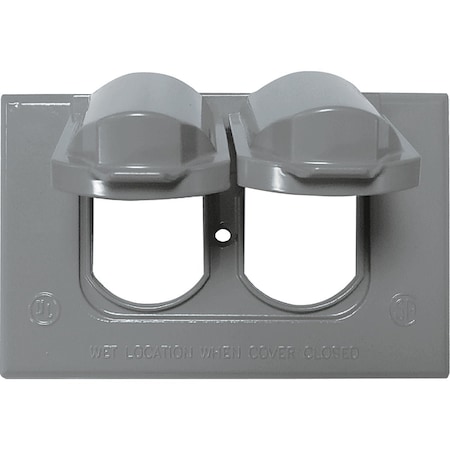 Southwire Single Gang Horizontal Gray Weatherproof Duplex Cover WCH1DUP-UPC