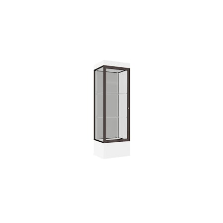 Ghent Lighted Floor Display Case 24x76x20, 12" Base, Bronze 93LFHB-BZ-WHT