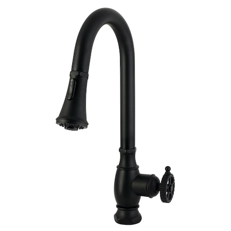 Kingston Brass Single-Handle Pull-Down Kitchen Faucet, Matte Black LS8690CG