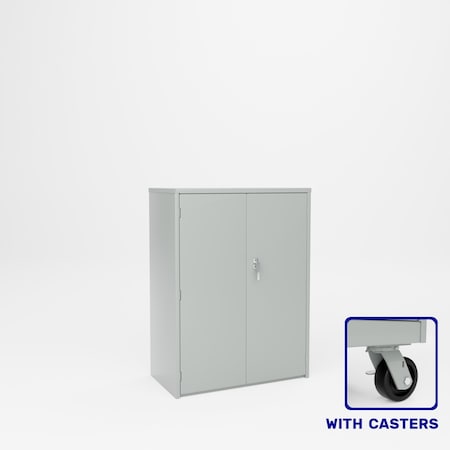 Pucel Heavy Duty Storage Cabinet with Casters, 36 in W x 54 in H x 19 in D, Gray HDSC-3648-19-2C