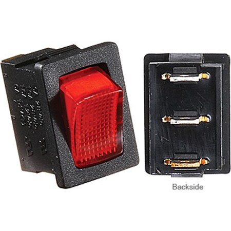 Rv Designer S481 20A Black With Red Rocker Switch R6R-S481