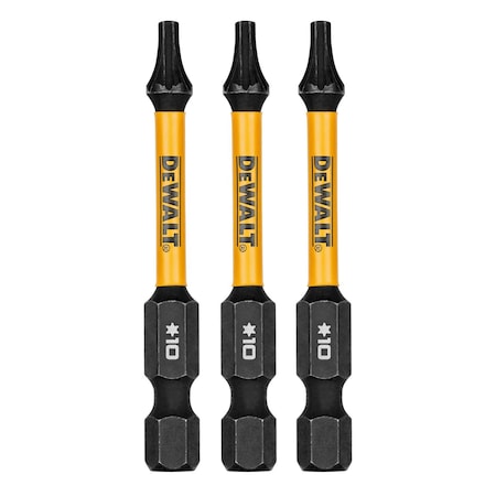 Dewalt FlexTorq Power BitL:2.25", PKG3, BitSize:T10 DWAF2TX10IR3