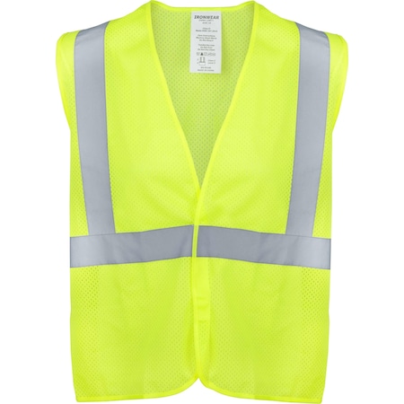 Ironwear Hi-Vis Safety Vest M Class 2 , Hook & Loop 0 Pockets 1285-L-M