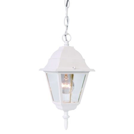 Homeroots Distressed White Beveled Glass Outdoor Hanging Light 397994