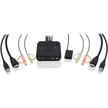Iogear 2-Port 4K at 60Hz UHD KVM Switch with HDMI, USB and Audio Connections. For 2 PC Share one GCS92HU