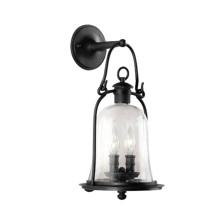 Troy Lighting Owings Mill 2 Light Wall Sconce 8.75 In. Textured Black B9462-TBK