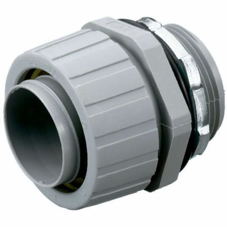 Hubbell Wiring Device-Kellems Conduit Fitting Connector, 2 in, Threaded, Nylon, Gray P200NGY