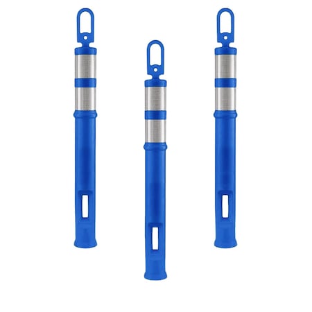 Xpose Safety 3 Pack 42in Ring Loop Blue Traffic Delineator Post, 3PK DLR-BLU-42-3-X-S
