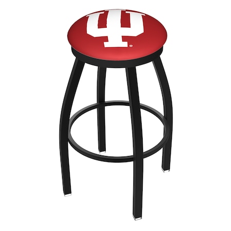 Holland Bar Stool Co 36" Blk Wrinkle Indiana Swivel Bar Stool, Accent Ring L8B2B36IndnaU