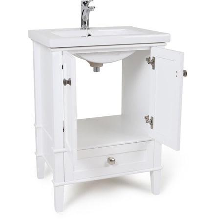Elegant Decor 24 in. Single Bathroom Vanity Set, White - Large VF-2001