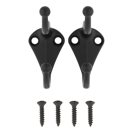 National Hardware Coat Hook, 35 lb, Matte, 2PK N830-598