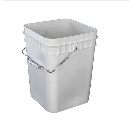 Zoro Select Pail, 4.0 gal., Open Head, White, W/Lid GSQ2140W