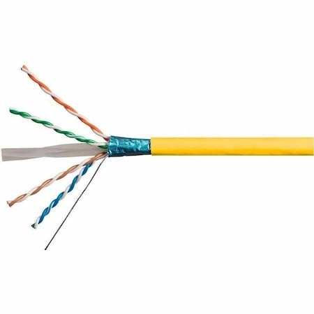 Monoprice Cat6A 500ft Yellow CMR UL Bulk Cable TAA Shielded F/UTP Solid 23AWG 550MHz 10G 42348
